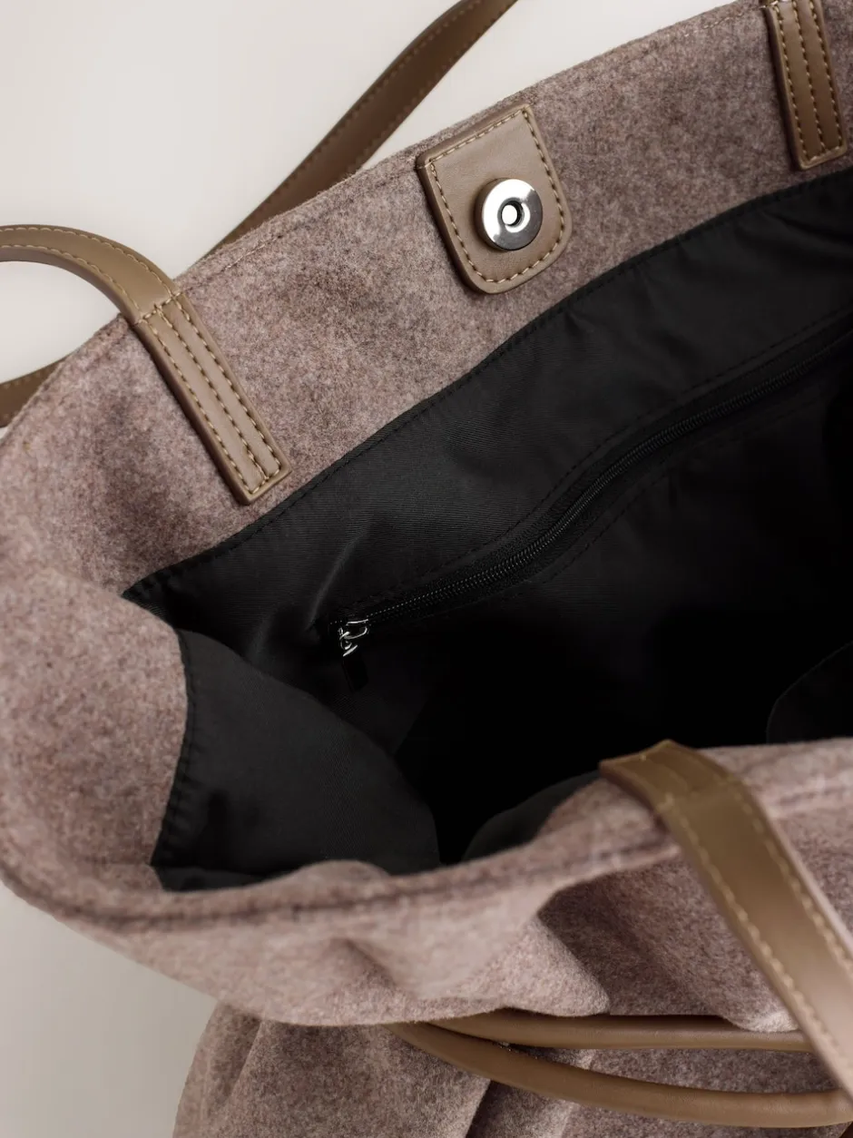 Next Marron mink - Sac bandoulière ceinturé en feutre Clearance