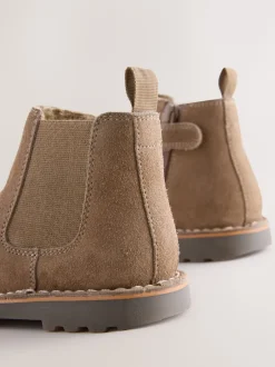 Next Marron neutre - Bottines Chelsea en daim Sale