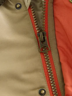 Next Marron neutre - Manteau à capuche avec col en velours côtelé résistant à la douche (3mois-7ans) New