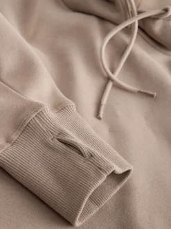 Next - Sweat-shirt à capuche long actif à coutures apparentes ultra-doux avec poches Marron neutre Online