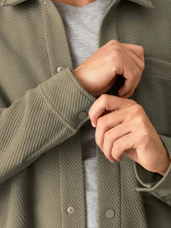 Next Marron neutre - Veste-chemise en jersey texturé diagonal Clearance