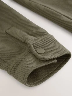 Next Marron neutre - Veste-chemise en jersey texturé diagonal Clearance