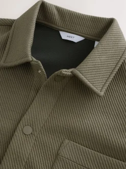 Next Marron neutre - Veste-chemise en jersey texturé diagonal Clearance