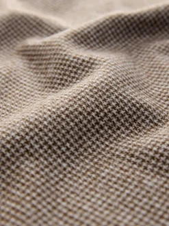 Next Marron neutre pied-de-poule - Pull à manches longues et col zippé Sale