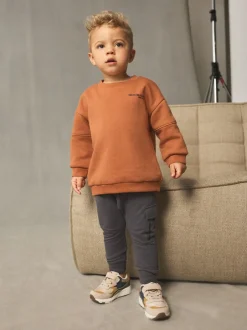 Next Marron rouille - Ensemble sweat-shirt utilitaire et jogging super fin (3mths-7yrs) Hot