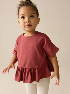 Next - T-shirt péplum à manches courtes (3mois-7ans) Marron rouille Hot
