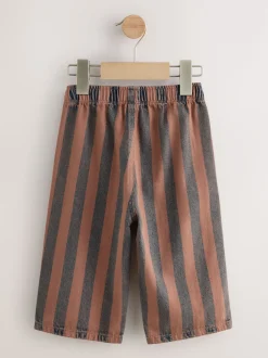 Next Marron rouille rayé - Pantalon large à enfiler (3mois-7ans) Sale