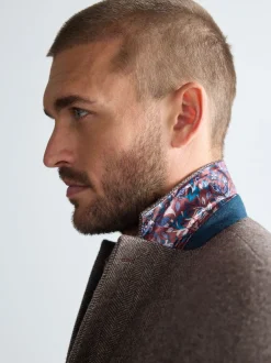 Next Marron taupe - Ajustement régulier - Blazer Signature Nova Fides en laine mélangée à chevrons Clearance