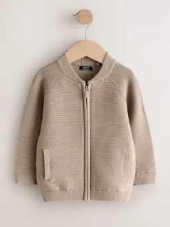 Next - Cardigan zippé (3mths-7yrs) Marron taupe New