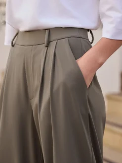 Next Marron taupe - N. Premium Pantalons Habillés Jambe large en jersey Best