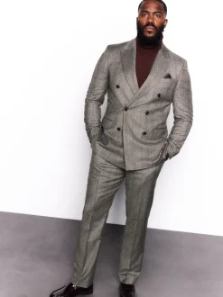 Next Marron taupe - Veste de costume à chevrons Marzotto 100% laine italienne à double boutonnage Online