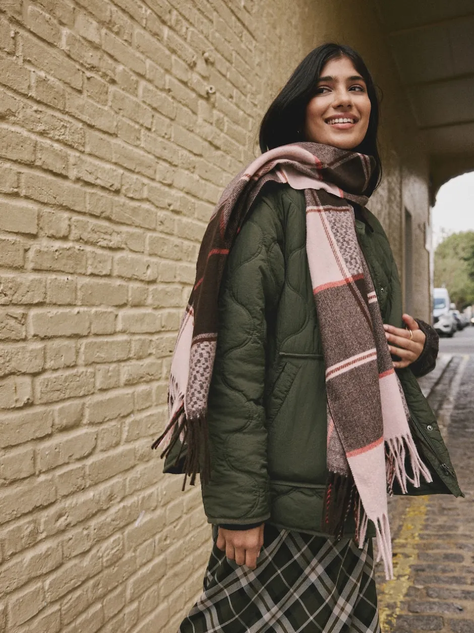 Next Marron Texture Carreaux - Écharpe épaisse Online