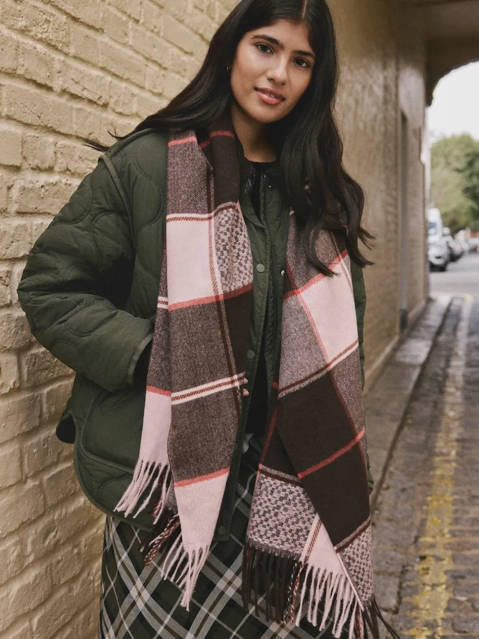 Next Marron Texture Carreaux - Écharpe épaisse Online