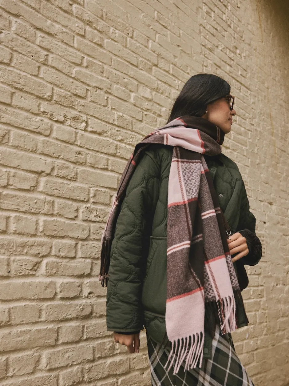 Next Marron Texture Carreaux - Écharpe épaisse Online