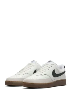 Nike - Baskets basses Court Vision Marron/blanc Discount