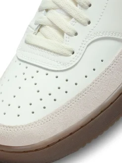 Nike - Baskets basses Court Vision Marron/blanc Discount