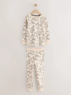 Next - Lot de 3 pyjamas Snuggle courts (9mois-10ans) Marron/Crème Transport Best