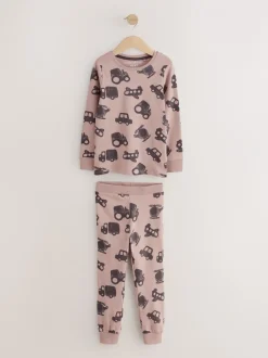 Next - Lot de 3 pyjamas Snuggle courts (9mois-10ans) Marron/Crème Transport Best
