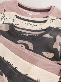 Next - Lot de 3 pyjamas Snuggle courts (9mois-10ans) Marron/Crème Transport Best