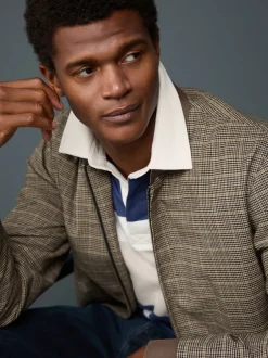 Next Marron/neutre - Blouson bomber à Carreaux élégant Outlet