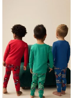 Next Marvel Rouge/Vert/Bleu - Lot de 3 pyjamas Snuggle (9mois-8ans) New