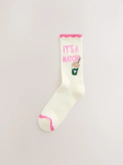 Next Matcha rose - Cushion Sole Sports Ankle Socks 3 Pack Clearance