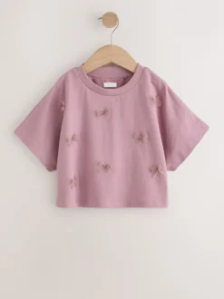 Next Mauve/blanc - Boxy Bows T-shirts 2 Pack (3-16ans) Best