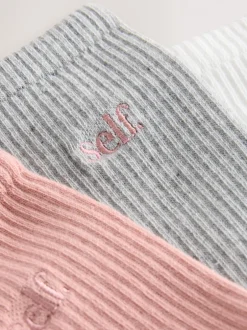 self. - Chaussettes de cheville Cushion Sole Lounge 3 Pack Mauve/Gris/Cream Hot