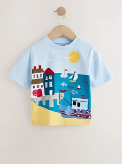 Next - T-shirt appliqué Manches courtes (3mths-7yrs) Mer bleue Hot