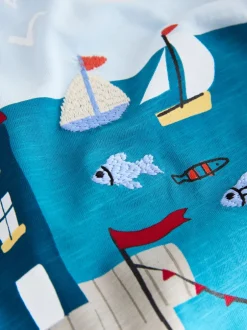 Next - T-shirt appliqué Manches courtes (3mths-7yrs) Mer bleue Hot