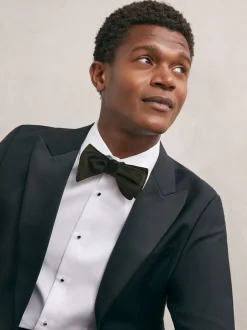 Reiss - Nœud papillon Hike en velours émeraude Clearance