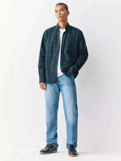 Next Micro Blackwatch Vert - Chemise Oxford ajustée Easy Iron Button Down Sale