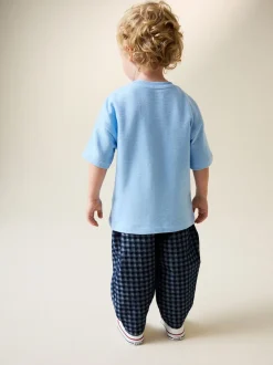 Next Mid Bleu Vichy - Jean Barrel (3mois à7ans)