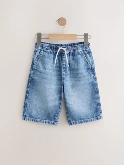 Next Mid Bleu/Noir - Bermuda Pull On Denim Shorts 2 Pack (3-16yrs) Hot