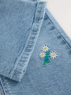 Next Mi-lavage - Jean évasé brodé fleuri (3-16ans) Sale