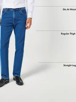 Wrangler - Jean droit Texas Authentic Mi-lavage Online