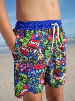 Next - Shorts de bain (3-16yrs) Minecraft bleu marine