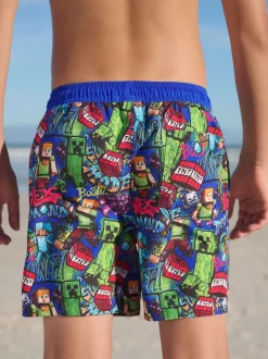 Next - Shorts de bain (3-16yrs) Minecraft bleu marine