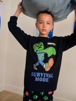 Next Minecraft vert/noir - License Jogger Pyjamas 2 (5-16ans) New