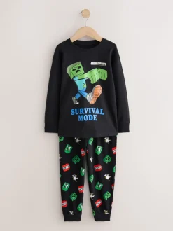 Next Minecraft vert/noir - License Jogger Pyjamas 2 (5-16ans) New