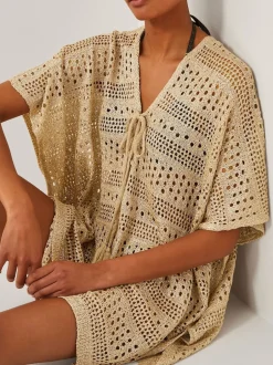 Monsoon Mini caftan Rosa en maille Sale