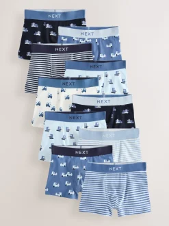 Next - Lot de 10 boxers (1.5-16ans) Mini véhicule bleu Hot