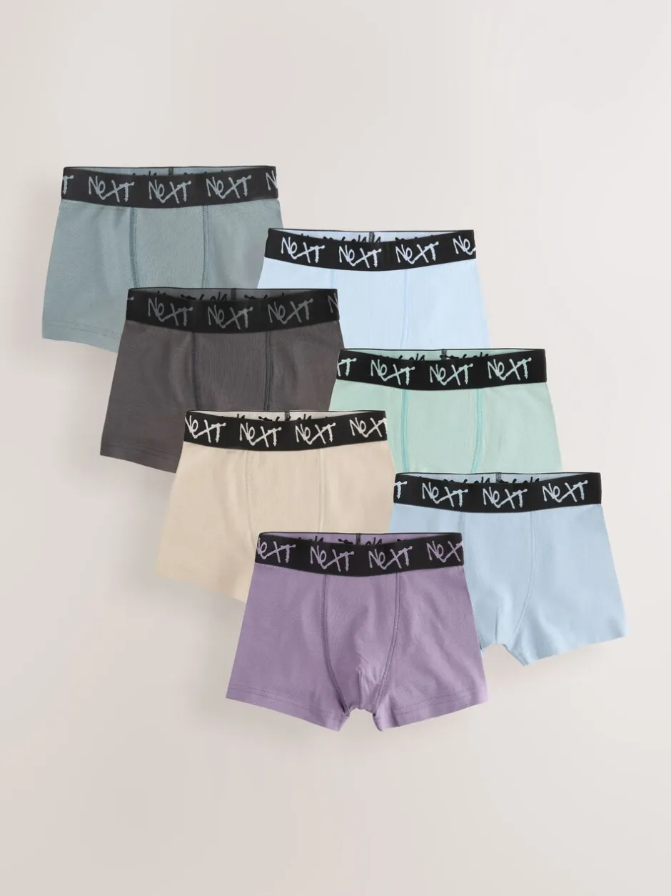 Next - Lot de 7 boxers (2-16ans) Minéral multicolore avec ceinture noire Sale