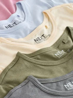 Next Minéraux - Lot de 5 T-shirts riches en coton à Col rond