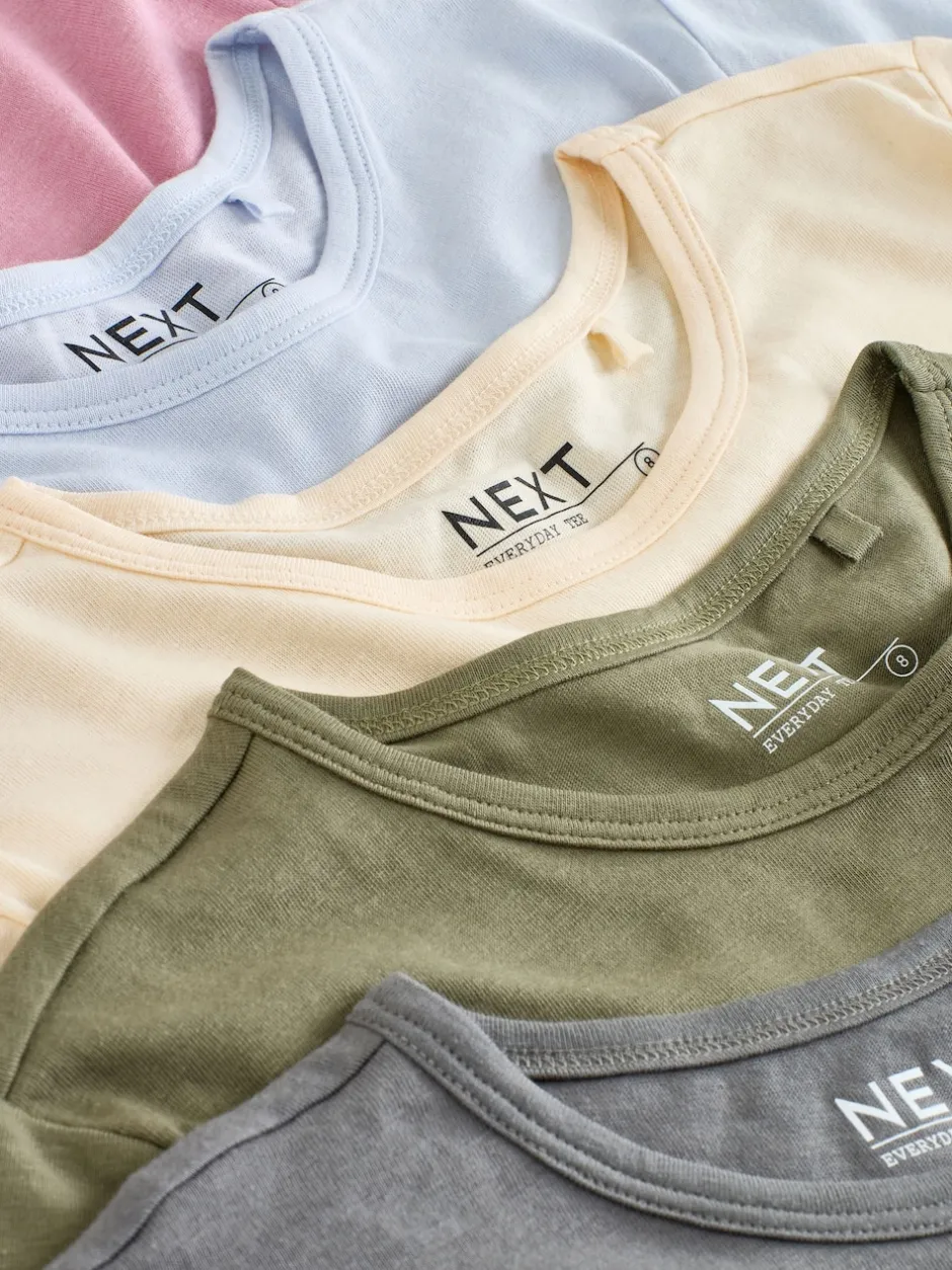 Next Minéraux - Lot de 5 T-shirts riches en coton à Col rond