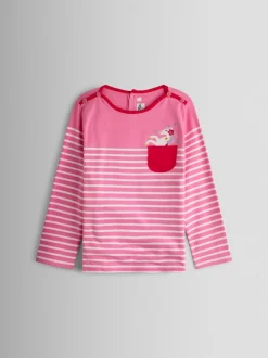 Jojo Maman Bébé Mi-rose - Haut Breton à poche canard Sale