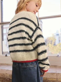 Next Mono Stripe (mono) - Cardigan à col en V (3-16ans)