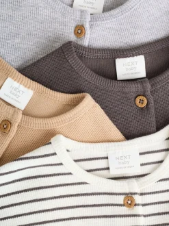 Next Mono Stripe (mono) - Lot de 4 t-shirts à manches longues bébé (0mois2ans) New