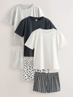 Next monochrome - Ensemble de 3 pyjamas shorts