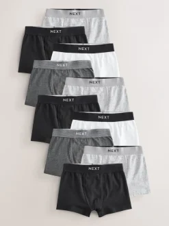 Next - Lot de 10 boxers (1.5-16ans) monochrome New